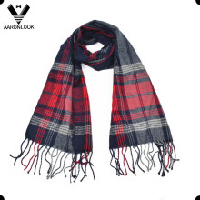 Men′s Woven Stripe Scarf with Fringes